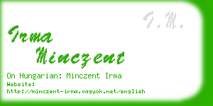 irma minczent business card